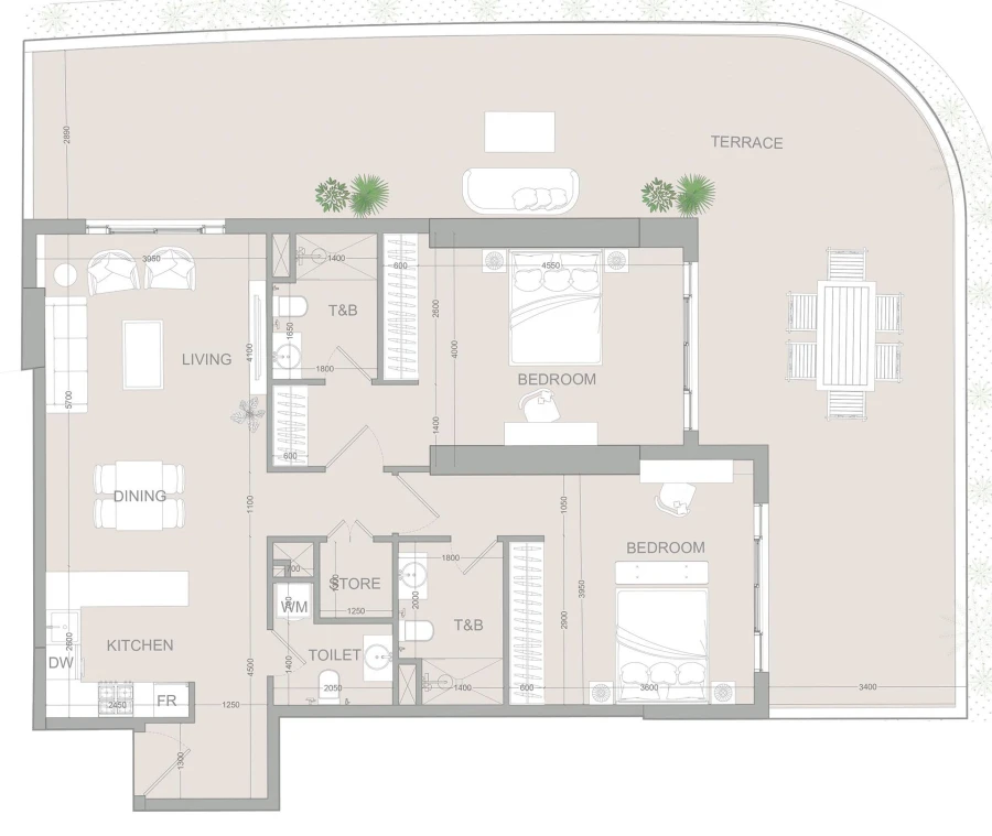 2 BR — 2 Bedroom Type A