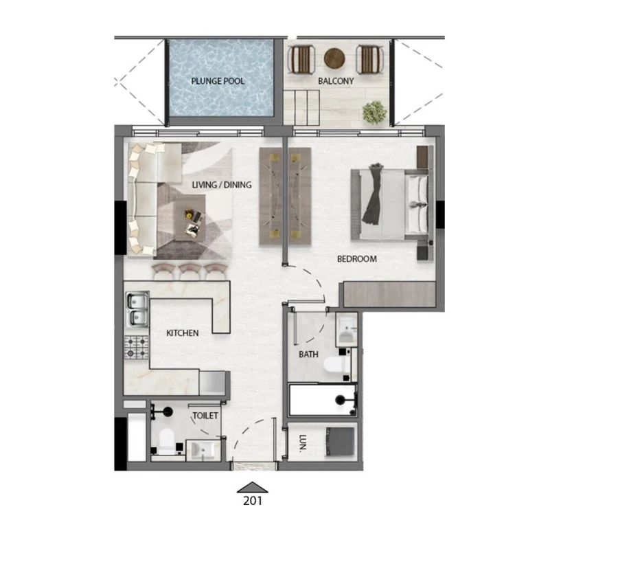 1 BR — 1 Bedroom Type 1