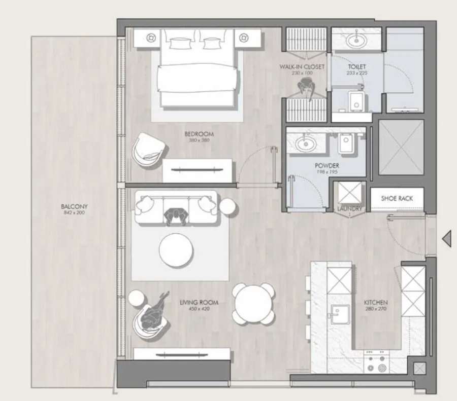 1 BR — 1 Bedroom Type A2