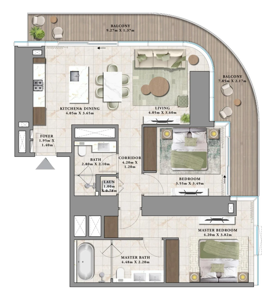 2 BR — 2 Bedroom Type A