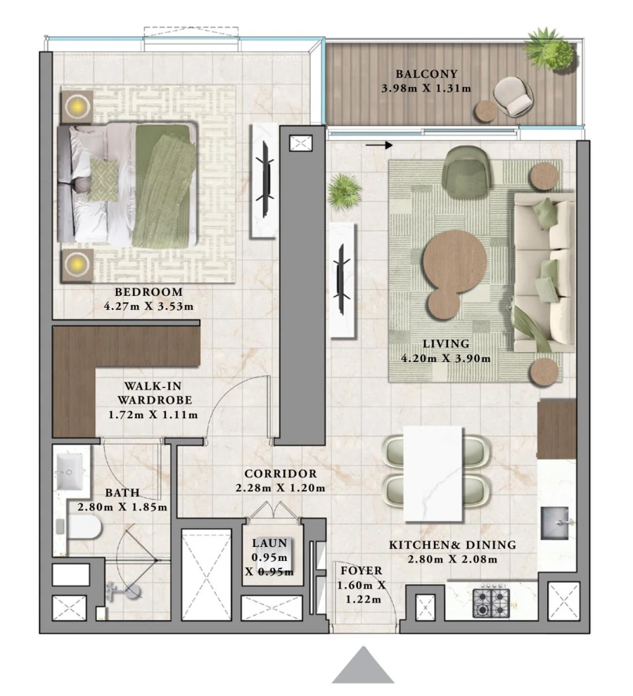 1 BR — 1 Bedroom Type D2