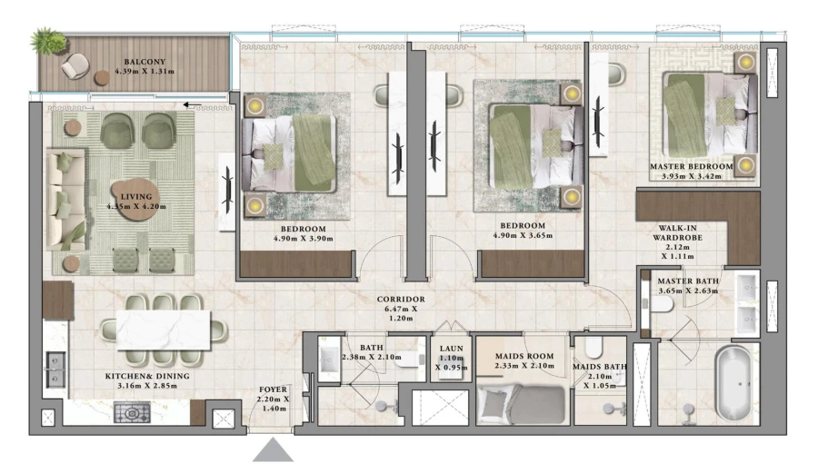 3 BR — 3 Bedroom Type C