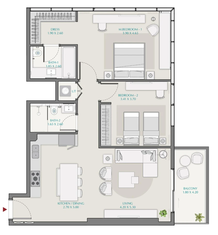 2 BR — 2 Bedroom Type B