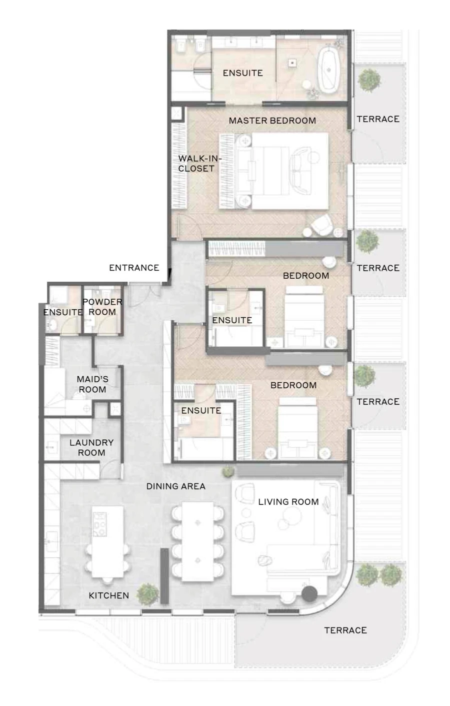 3 BR — 3 Bedroom Penthouse