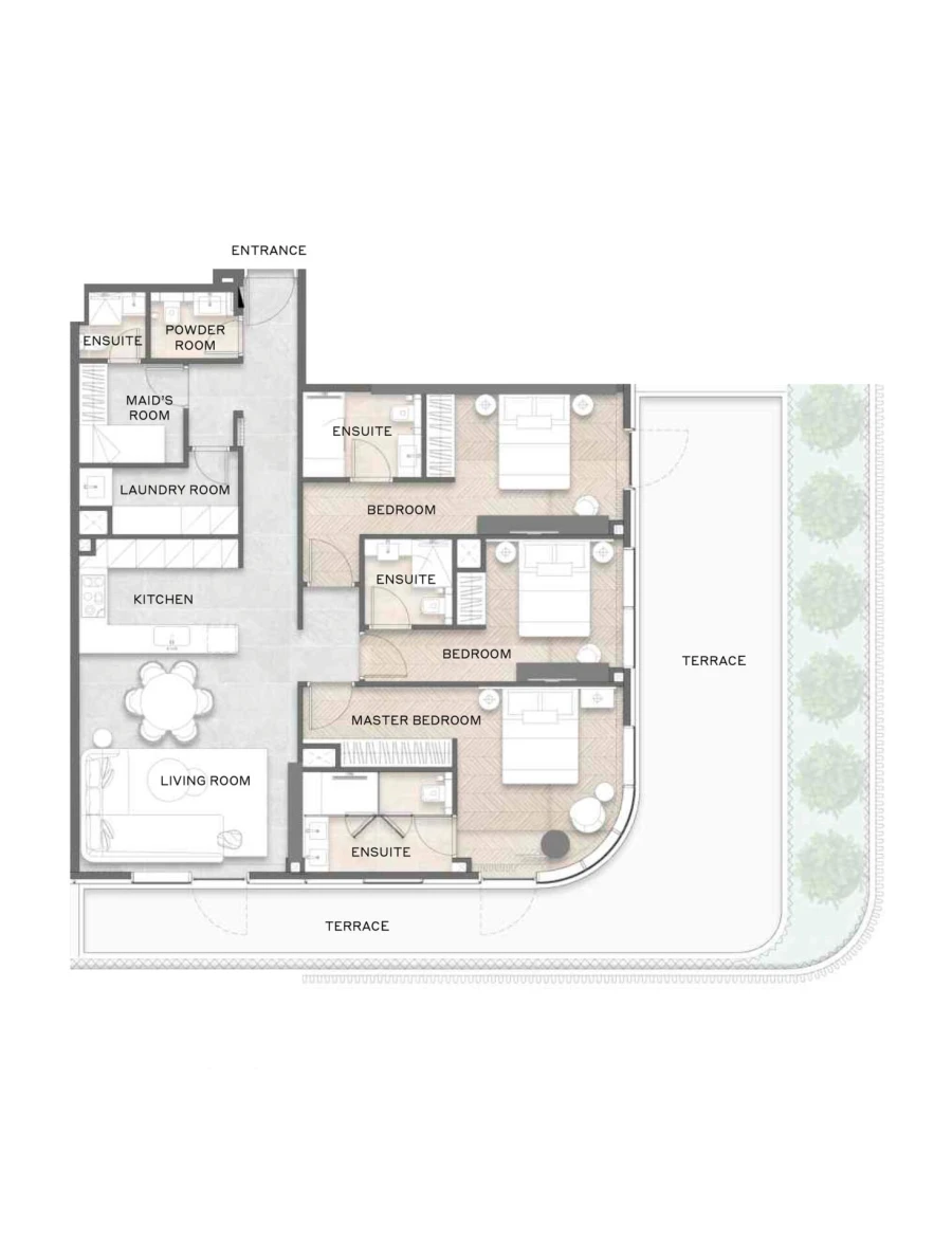 3 BR — 3 Bedroom Type A