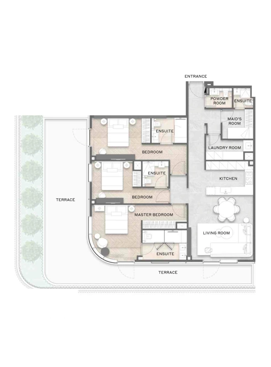 3 BR — 3 Bedroom Type A
