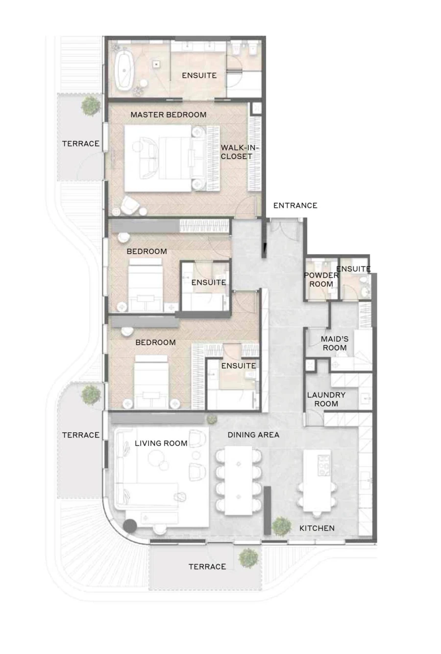 3 BR — 3 Bedroom Penthouse