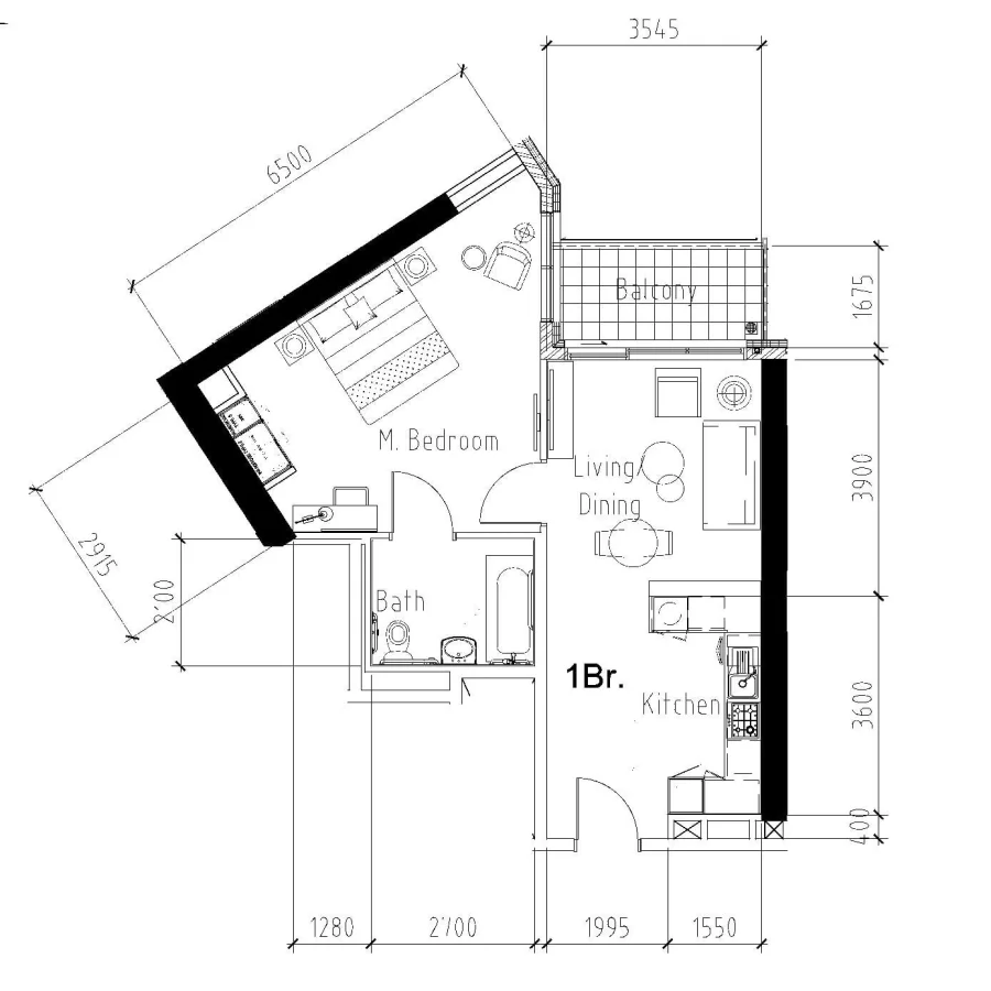 1 BR — 1 Bedroom Type 2A