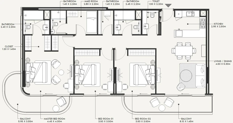 3 BR — 3 Bedroom Type 02B