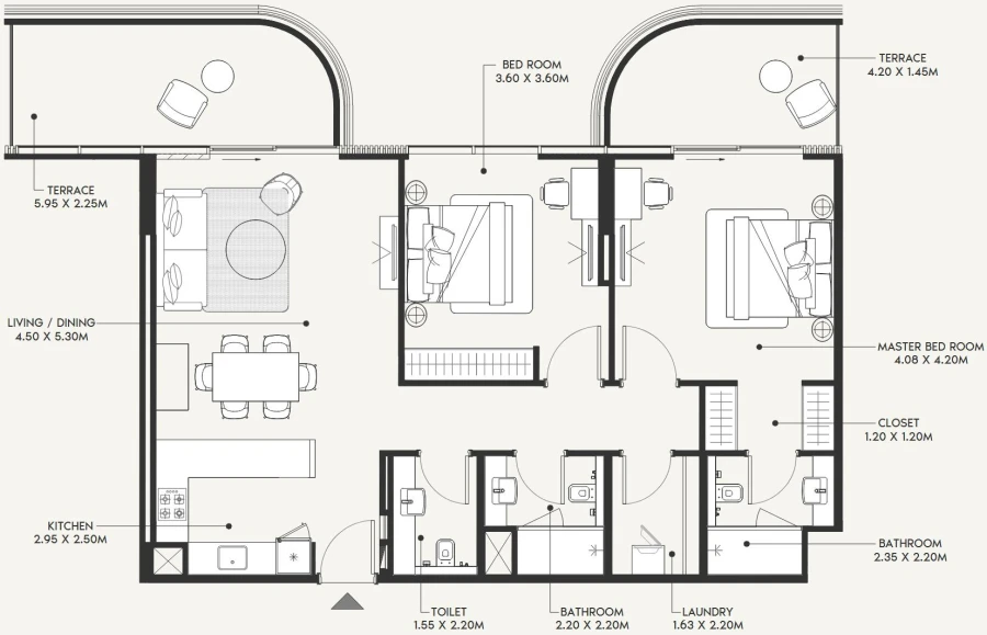 2 BR — 2 Bedroom Type 01B