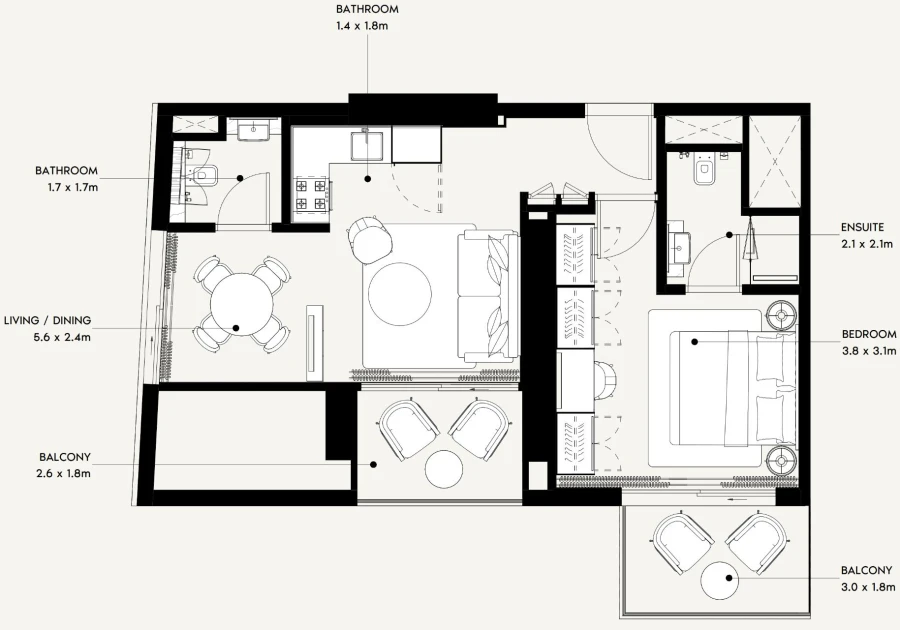 1 BR — 1 Bedroom Type 5