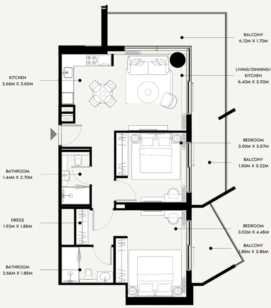 2 BR — 2 Bedroom Type 04B