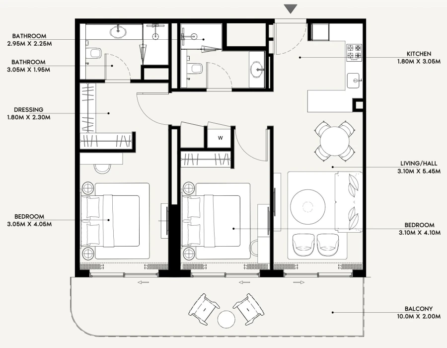 2 BR — 2 Bedroom Type 1C