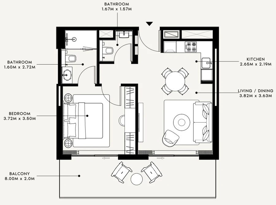 1 BR — 1 Bedroom Type 01 Middle Unit