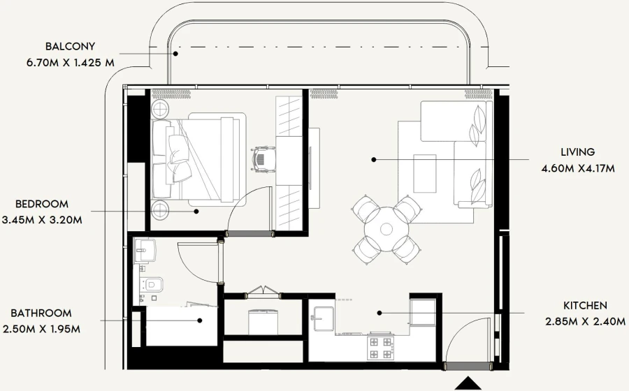 1 BR — 1 Bedroom Type 03A