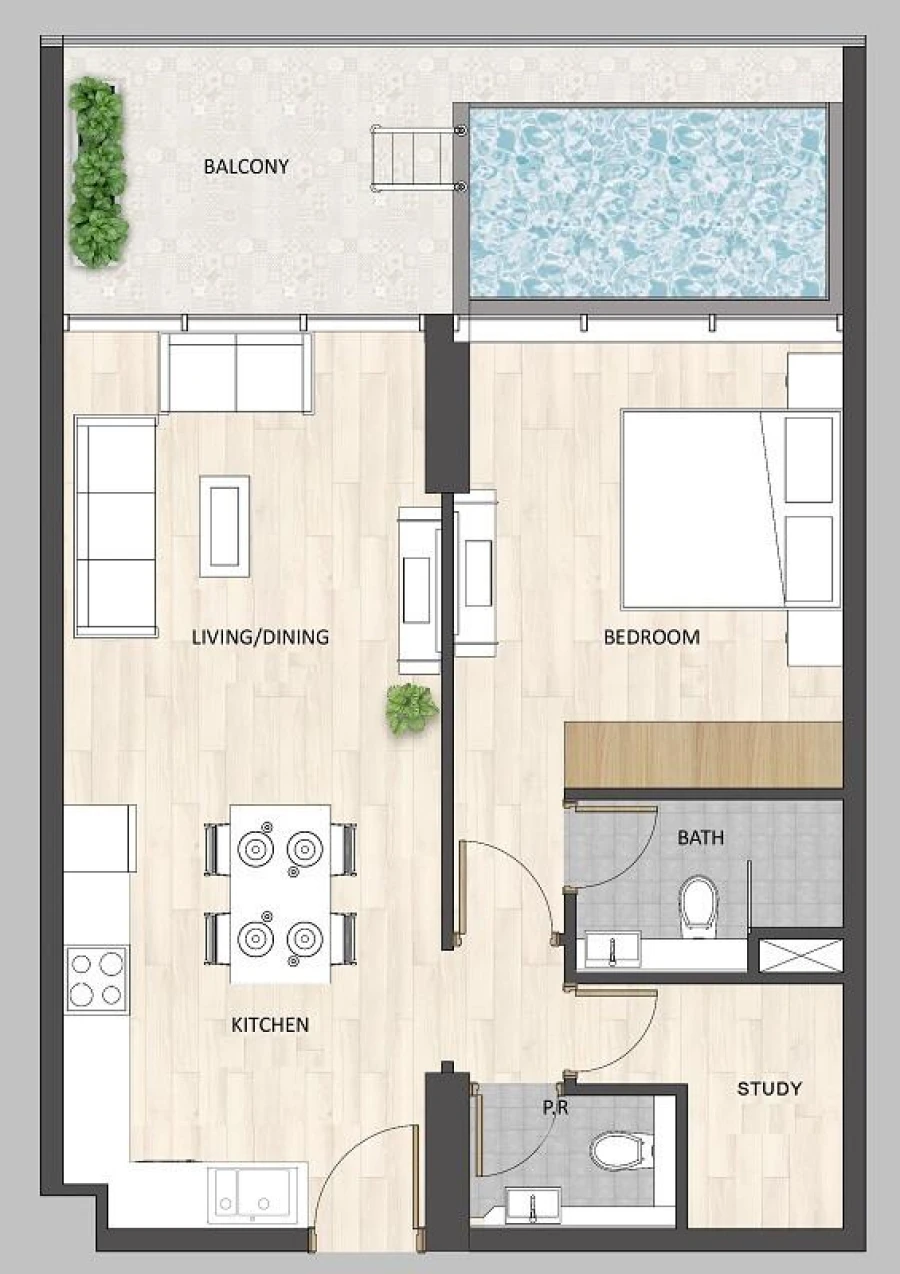 1 BR — 1 Bedroom Type A