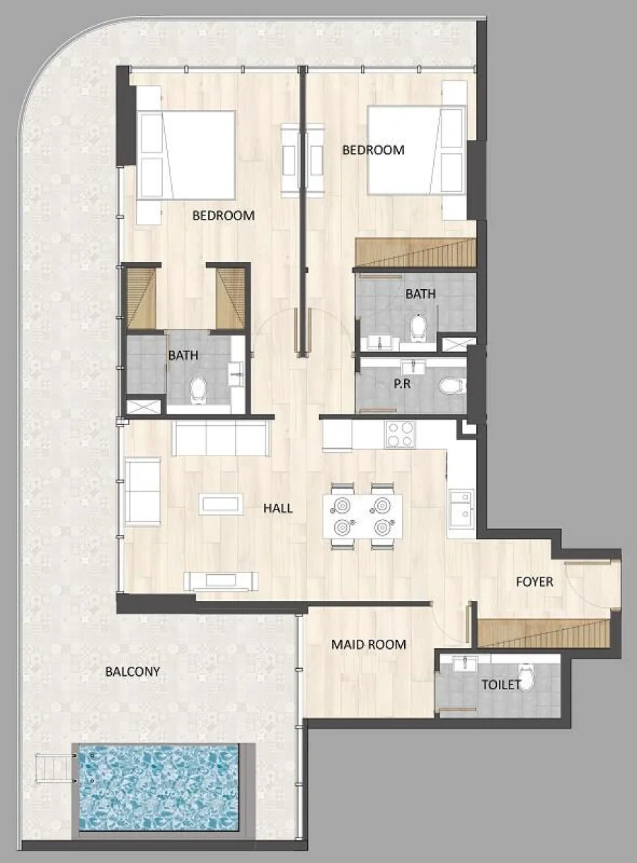 2 BR — 2 Bedroom Type A