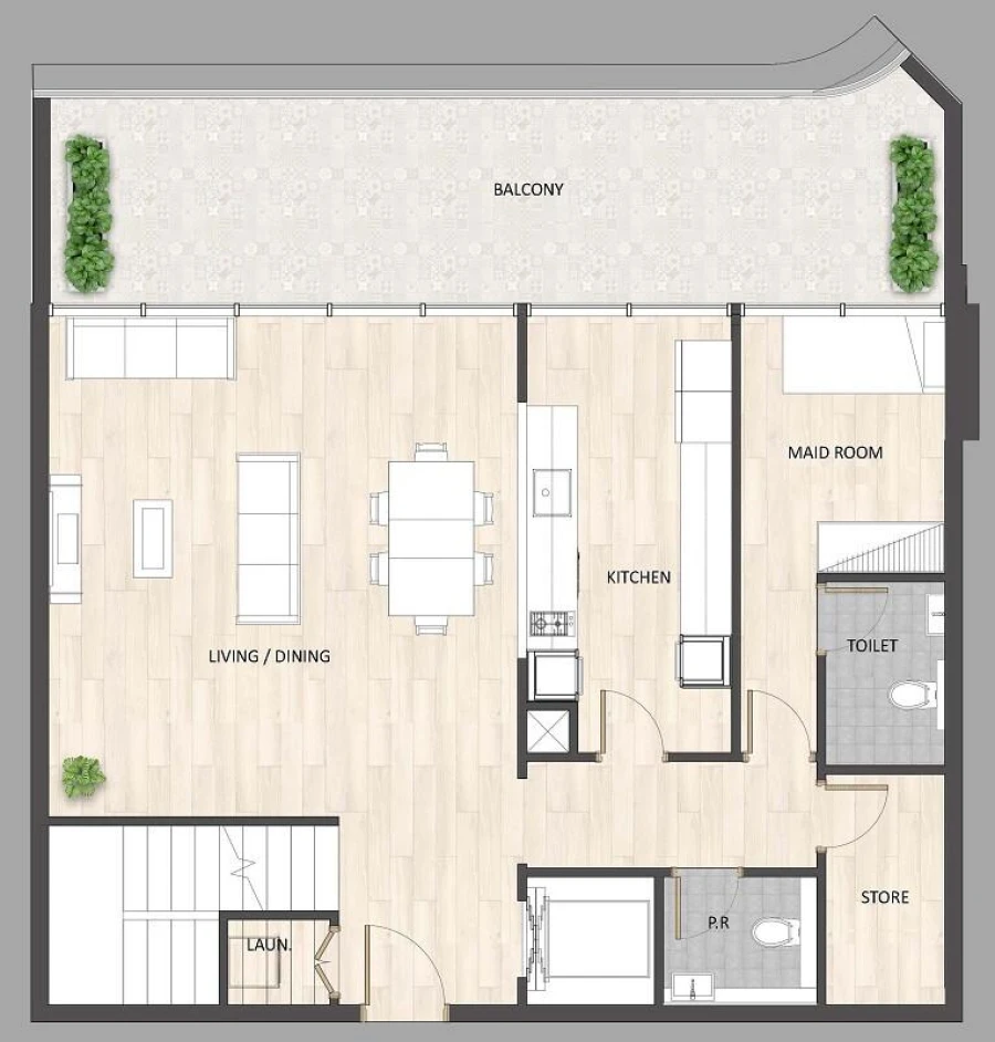 3 BR — 3 Bedroom Duplex Sky Villa Type A