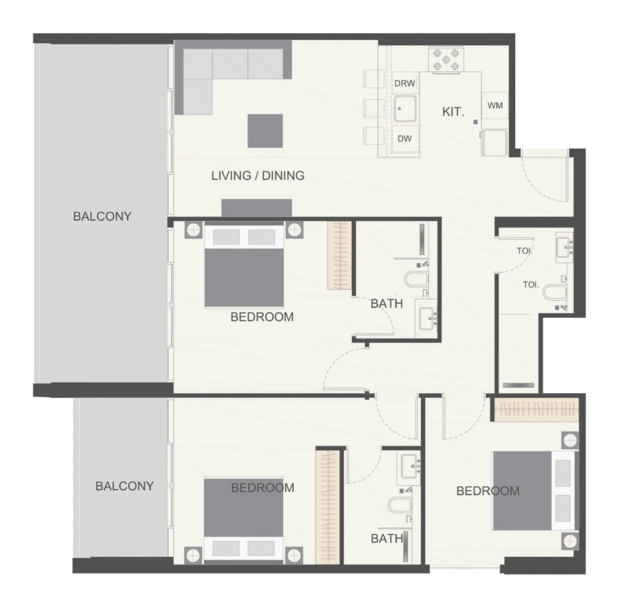 3 BR — 3 Bedroom Apartment - 10 Series