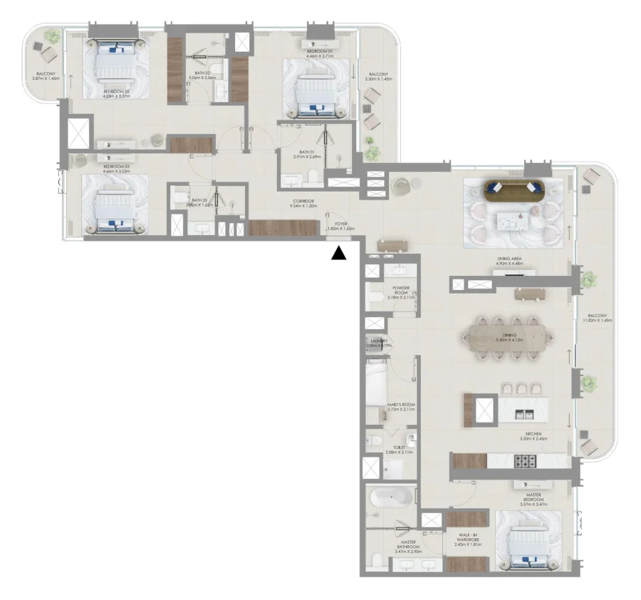 4 BR — 4 Bedroom Type B1