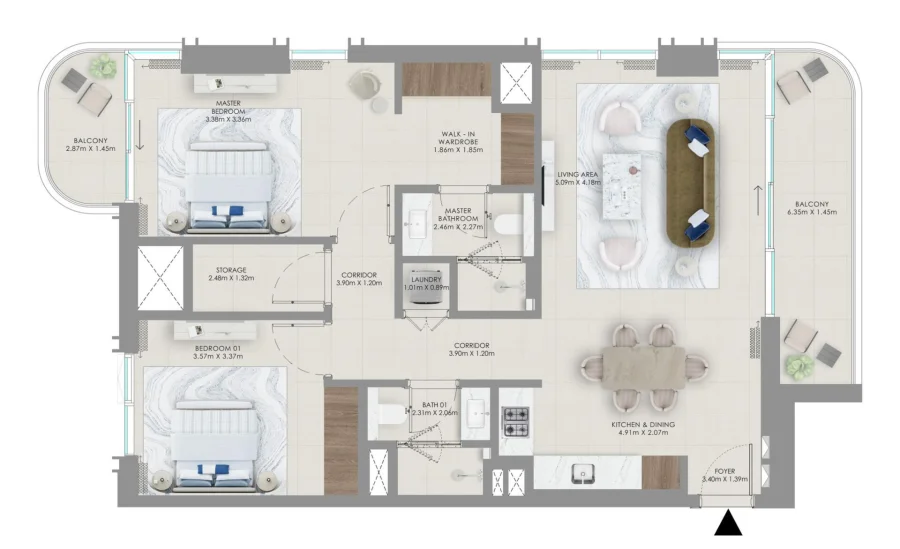 2 BR — 2 Bedroom Type A1-2