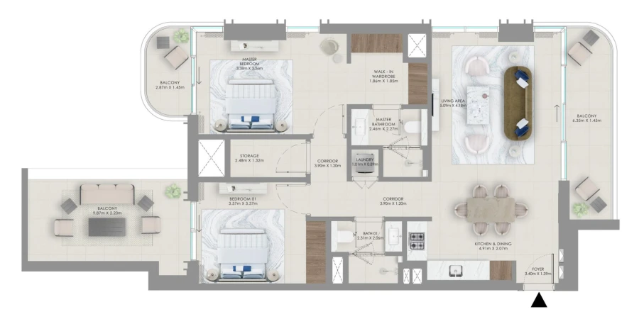 2 BR — 2 Bedroom Type A1