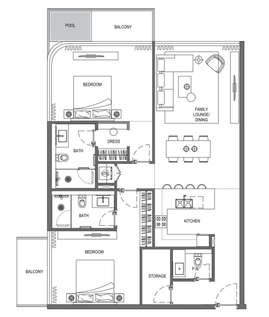 2 BR — 2 Bedroom type 1