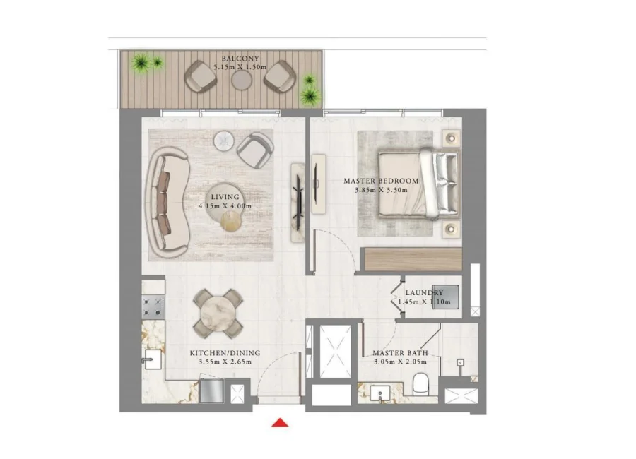 1 BR — 1 BEDROOM