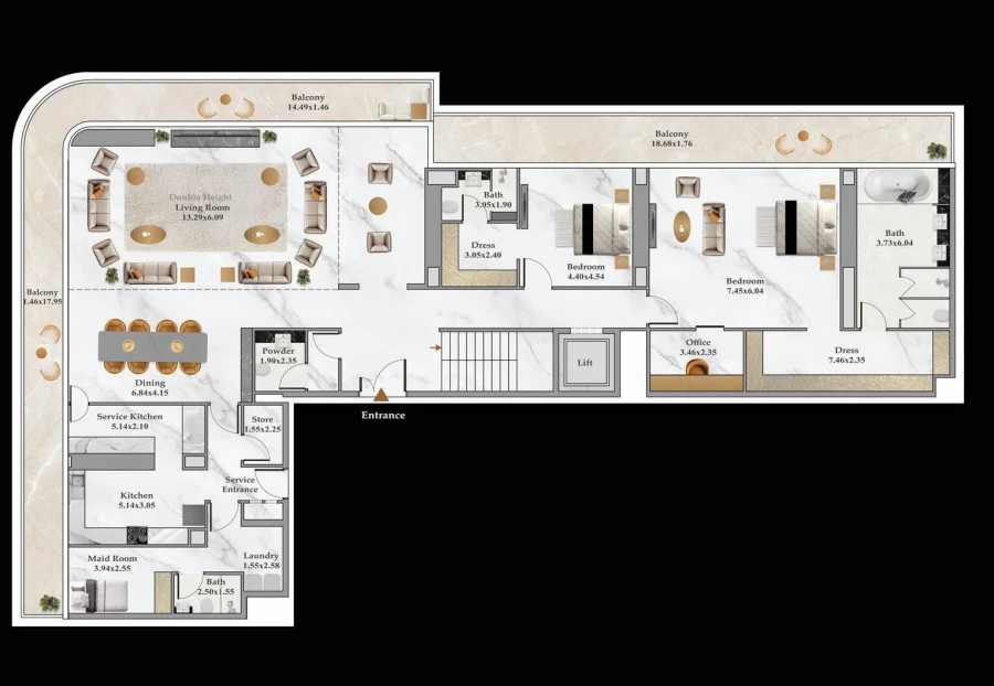 5 BR — 5 Bedroom Penthouse A