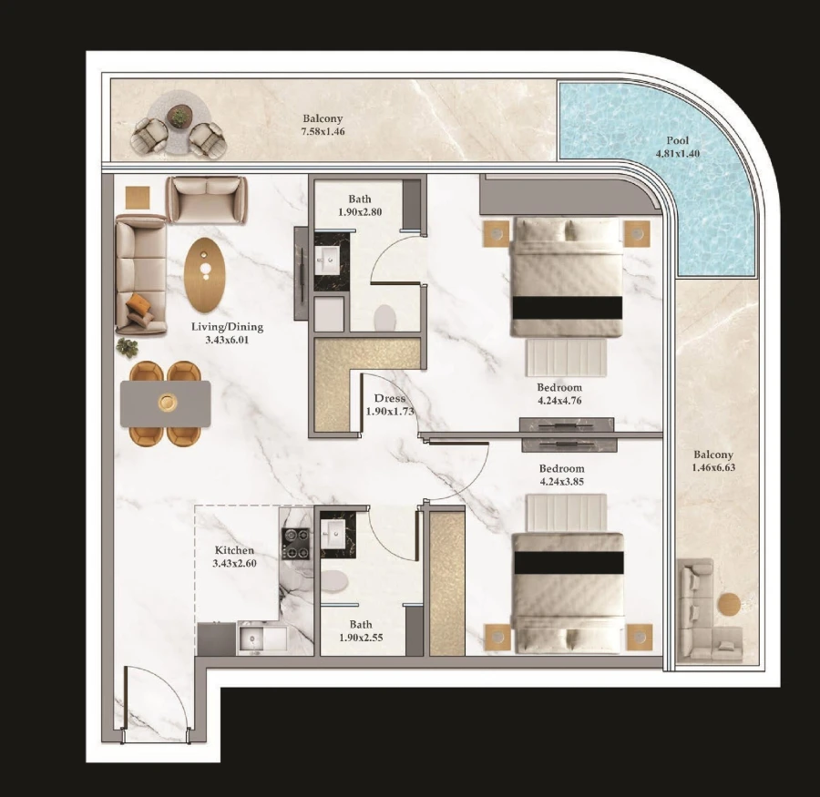 2 BR — 2 Bedroom Type C