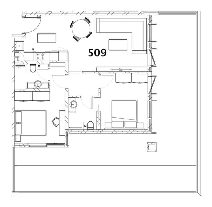 2 BR — 2 Bedroom 509