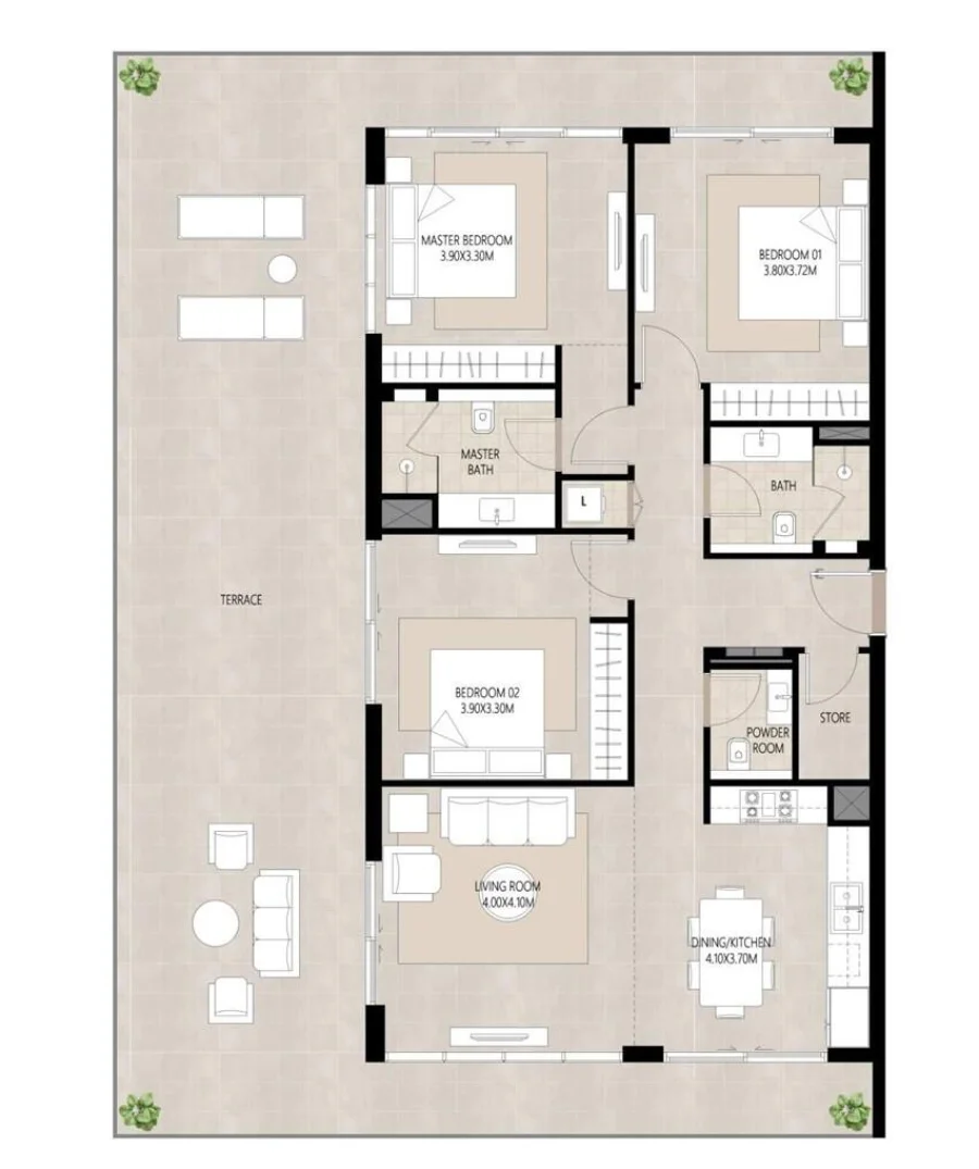 3 BR — 3 Bedroom - Unit type C