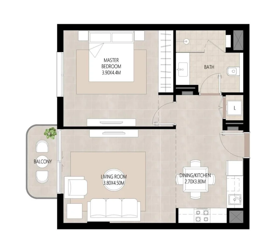 1 BR — 1 Bedroom - Unit type A