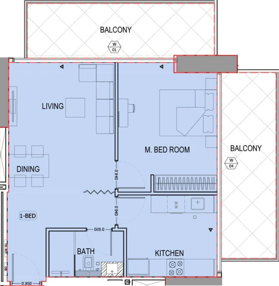 1 BR — 1 BR Type 3