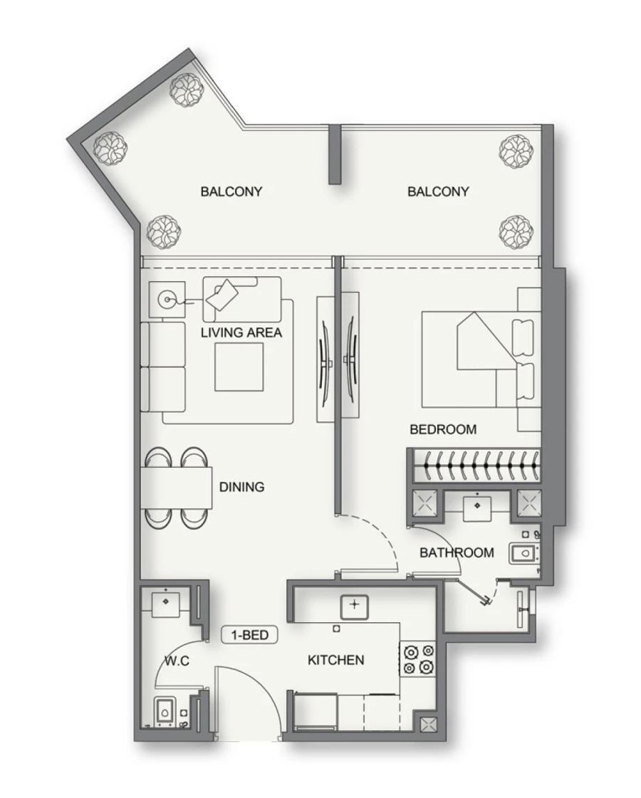 1 BR — 1 Bedroom Type 1