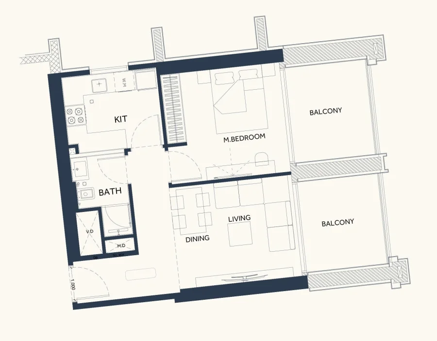 NA — 1 Bedroom Type 8