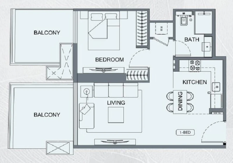 1 BR — 1 Bedroom Type 01