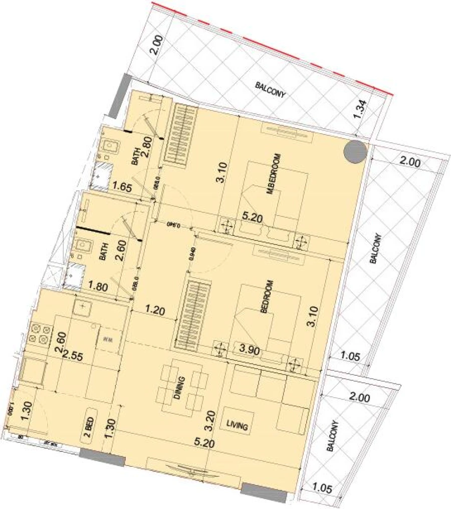 2 BR — 2 Bedroom Type 1