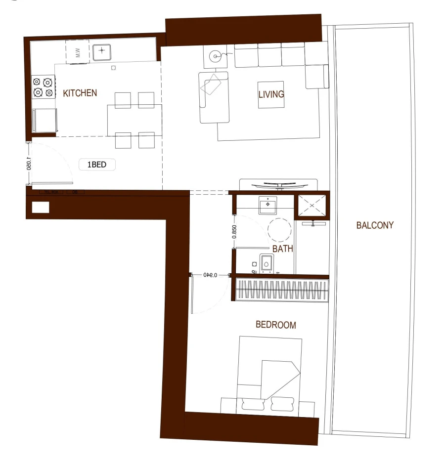 1 BR — 1 Bedroom Type 7