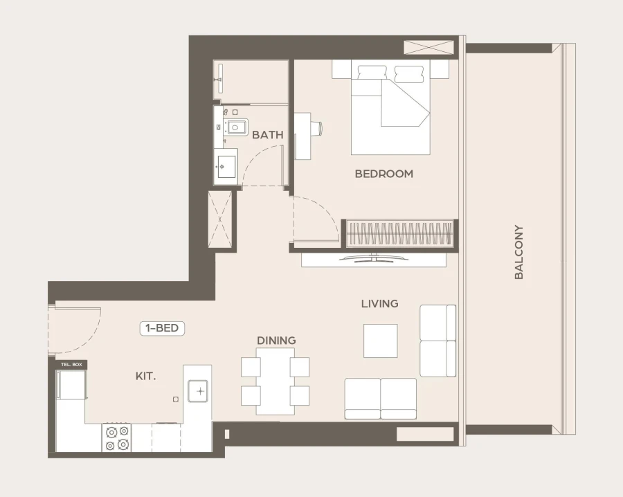1 BR — 1 Bedroom Type 3