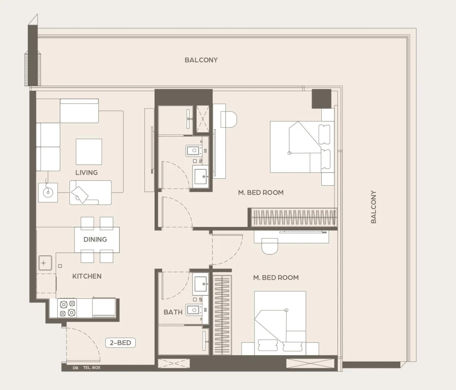 2 BR — 2 Bedroom Type 1