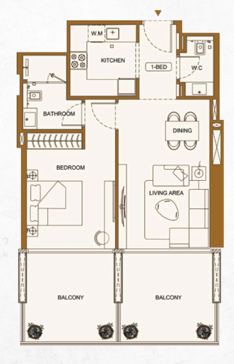 1 BR — 1 Bedroom Type 1