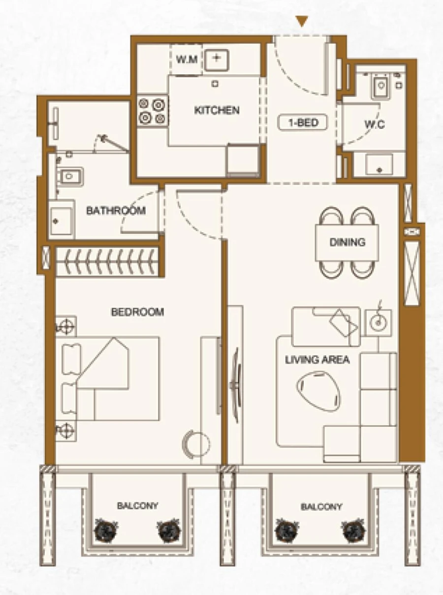 1 BR — 1 Bedroom Type 2