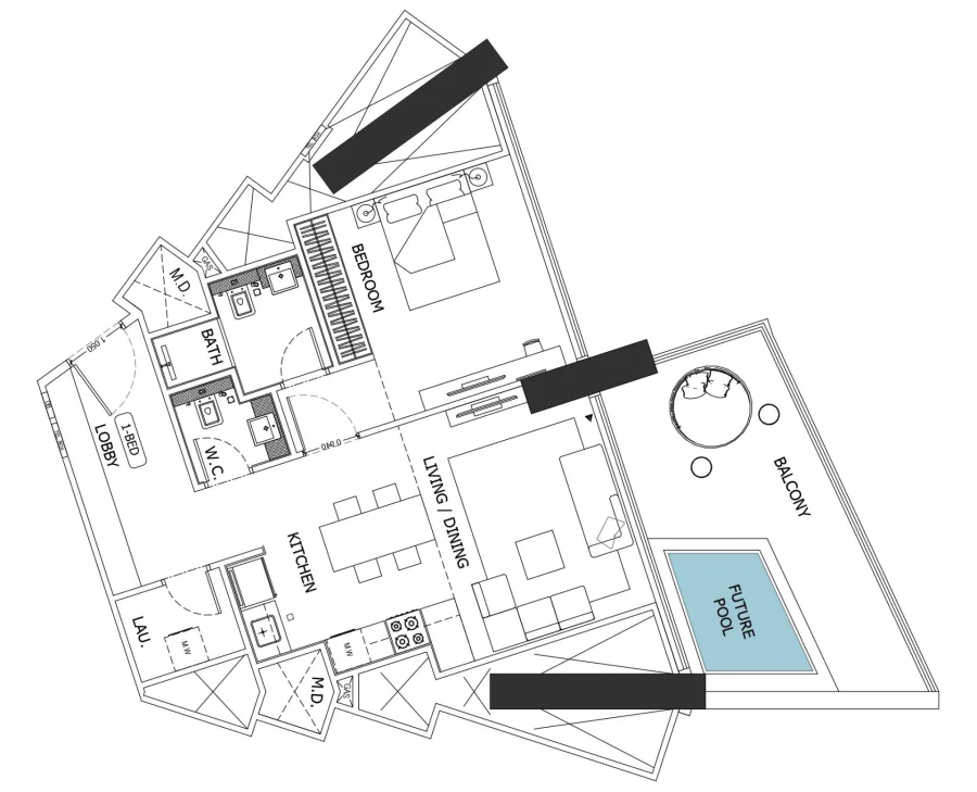 1 BR — 1 Bedroom Type 03