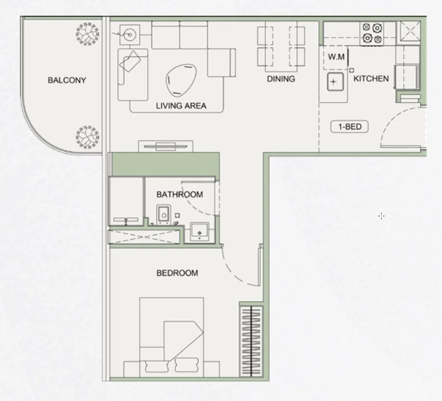 1 BR — 1 Bedroom Type 2