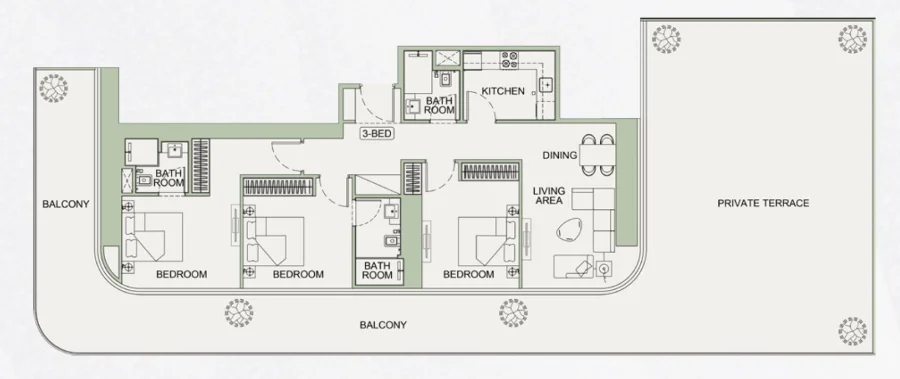 3 BR — 3 Bedroom Type 1