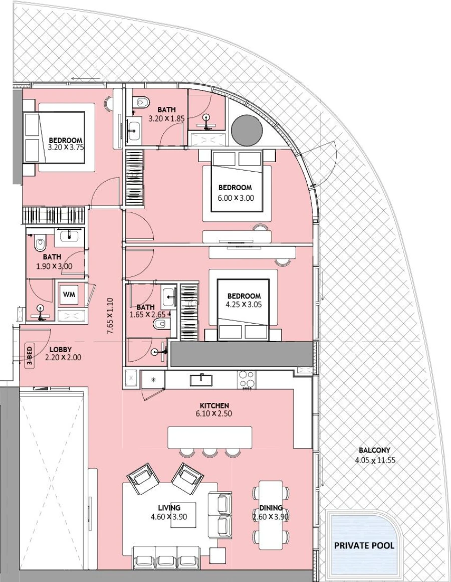 3 BR — 3 Bedroom Type 2