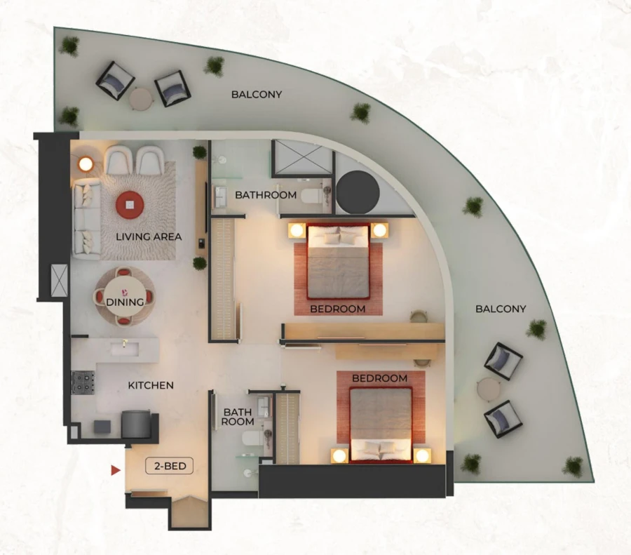 2 BR — 2 Bedroom Type 1