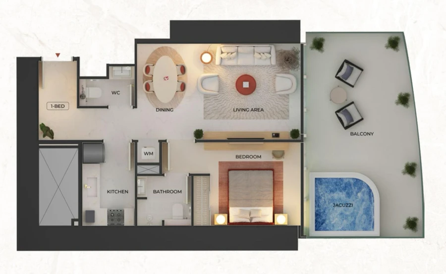 1 BR — 1 Bedroom Type 1