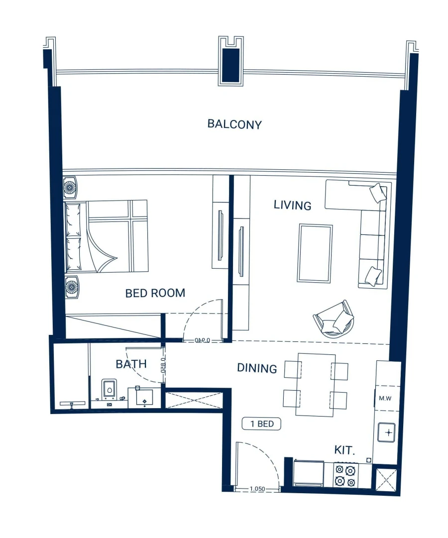 1 BR — 1 Bedroom Type 03